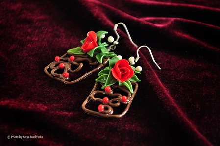 Сережки "Дикі троянди"